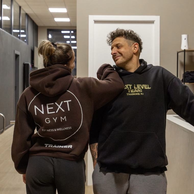 Felpe personalizzate NextGym per staff e trainer, stampa DTF